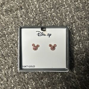 10 kt gold Disney Pink Mickey Mouse Earrings